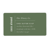 Einfaches elegantes Minimal Dusky Green Soap Label (Vorne)