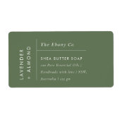 Einfaches elegantes Minimal Dusky Green Soap Label (Vorne)
