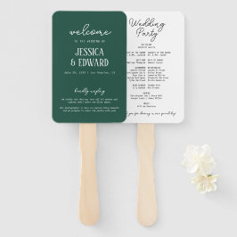 Einfaches Elegantes Minimal Green White Wedding Pr Fächer