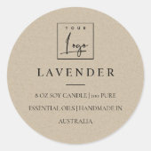 Einfaches elegantes Minimal-Kraft-Logo-Label Runder Aufkleber (Vorderseite)