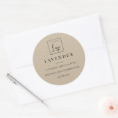 Einfaches elegantes Minimal-Kraft-Logo-Label Runder Aufkleber (Umschlag)