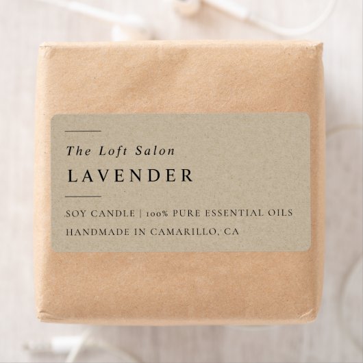 Einfaches elegantes Minimal Rustikales Candle Labe (Insitu)