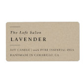 Einfaches elegantes Minimal Rustikales Candle Labe (Vorne)