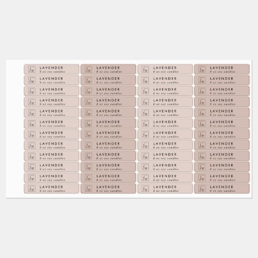 Einfaches elegantes, minimales Blush-Logo-Label Etiketten (Blatt)