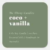 Einfaches elegantes minimales Rustikales Green Can Quadratischer Aufkleber (Vorderseite)