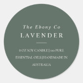 Einfaches elegantes minimales Rustikales Green Can Runder Aufkleber (Vorderseite)