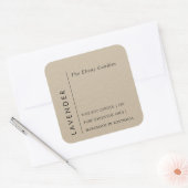 Einfaches elegantes minimales Rustikales Kraftkamp Quadratischer Aufkleber (Umschlag)