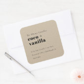 Einfaches elegantes minimales Rustikales Kraftkamp Quadratischer Aufkleber (Umschlag)