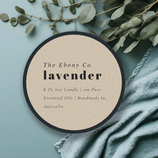 Einfaches elegantes minimales Rustikales Kraftkamp Runder Aufkleber