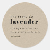 Einfaches elegantes minimales Rustikales Kraftkamp Runder Aufkleber (Vorderseite)