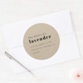 Einfaches elegantes minimales Rustikales Kraftkamp Runder Aufkleber (Umschlag)