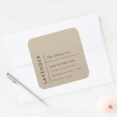 Einfaches elegantes minimales Rustikales Kraftseif Quadratischer Aufkleber (Umschlag)