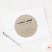 Einfaches elegantes minimales Rustikales Kraftseif Runder Aufkleber (Umschlag)