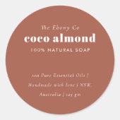 Einfaches elegantes minimales Rustikales Rostseife Runder Aufkleber (Vorderseite)