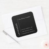 Einfaches elegantes, minimales Schwarz-Weiß-Label Quadratischer Aufkleber (Umschlag)