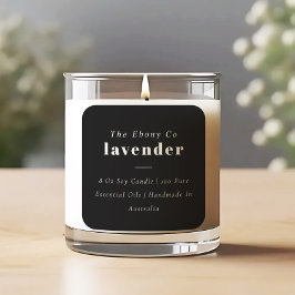 Einfaches elegantes, minimales Schwarz-Weiß-Label Quadratischer Aufkleber