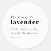 Einfaches elegantes, minimales Schwarz-Weiß-Label Runder Aufkleber (Vorderseite)