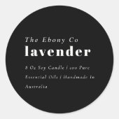 Einfaches elegantes, minimales Schwarz-Weiß-Label Runder Aufkleber (Vorderseite)