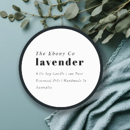 Einfaches elegantes, minimales Schwarz-Weiß-Label Runder Aufkleber