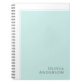 Einfaches elegantes Minimalistisches Aqua-Farbbloc Notizblock (Vorderseite)