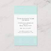 Einfaches elegantes Minimalistisches Aqua-Farbbloc Visitenkarte (Rückseite)