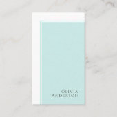 Einfaches elegantes Minimalistisches Aqua-Farbbloc Visitenkarte (Vorderseite)