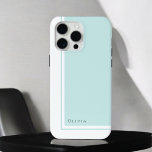 Einfaches elegantes Minimalistisches Farbblock mit Case-Mate iPhone Hülle<br><div class="desc">Für einen sauberen Look, der ein Gefühl von Eleganz und klassisch minimalistischem Stil vermittelt dieses moderne Farbblock-Design in hellen Aqua/Rotwein Ei Blau und Weiß hat eine Textvorlage mit Ihrem Namen auf der unteren links Ecke. In diesem Design stehen viele passende Produkte zur Koordination Ihrer Zuhause-, Schule- oder Büroausrüstung zur Verfügung....</div>