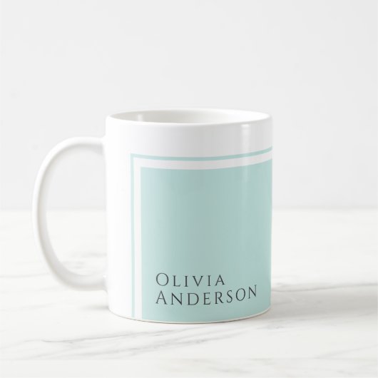 Einfaches elegantes Minimalistisches Farbblock mit Kaffeetasse (Links)