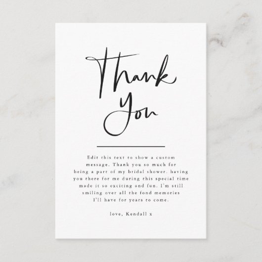 Einfaches elegantes Minimalistisches Foto-Brautpar Dankeskarte (Vorderseite)