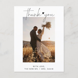 Einfaches elegantes Minimalistisches Hochzeitsszen Postkarte