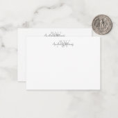 Einfaches elegantes Minimalistisches Monogramm Mitteilungskarte (Vorderseite/Rückseite Beispiel)