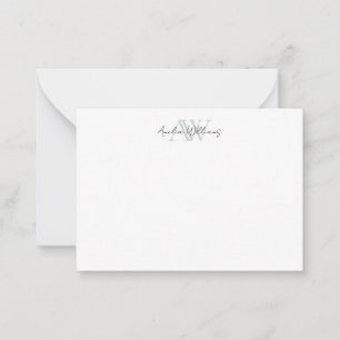 Einfaches elegantes Minimalistisches Monogramm Mitteilungskarte