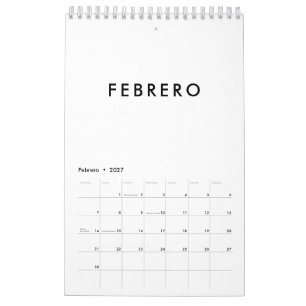 Einfaches Elegantes Minimalistisches Schwarz-Weiß Kalender