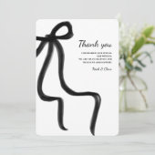 Einfaches elegantes Minimalistisches Schwarzes Wei Dankeskarte (Stehend Vorderseite)