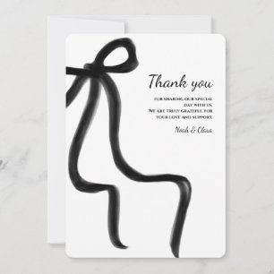 Einfaches elegantes Minimalistisches Schwarzes Wei Dankeskarte
