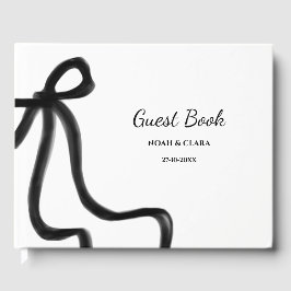 Einfaches elegantes Minimalistisches Schwarzes Wei Gästebuch