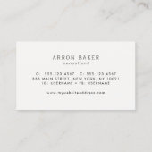 Einfaches elegantes minimalistisches, solides, bra visitenkarte (Rückseite)