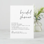 Einfaches Elegantes Modernes Brautparty Einladung (Stehend Vorderseite)