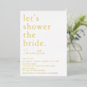 Einfaches Elegantes Modernes Brautparty Folieneinladung (Stehend vorne)