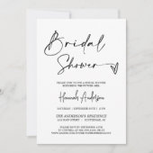 Einfaches elegantes, modernes Brautparty QR Code F Einladung (Vorderseite)