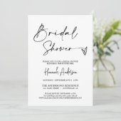 Einfaches elegantes, modernes Brautparty QR Code F Einladung (Stehend Vorderseite)