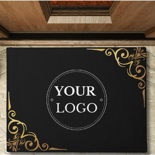 Einfaches elegantes, modernes Firmenlogo Black Doo Fußmatte