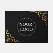 Einfaches elegantes, modernes Firmenlogo Black Doo Fußmatte (Vorderseite)