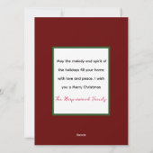 Einfaches Elegantes Modernes Foto Feiertagskarte (Rückseite)