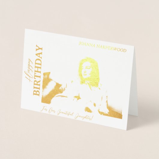 Einfaches Elegantes Modernes Foto Folienkarte (Vorderseite)