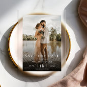 Einfaches elegantes modernes Foto Hochzeit rettet  Acryleinladungen