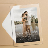 Einfaches elegantes modernes Foto Hochzeit rettet  Acryleinladungen