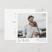 Einfaches elegantes modernes Foto Hochzeit rettet  Einladung (Vorne/Hinten)