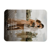 Einfaches elegantes modernes Foto Hochzeit rettet  Magnet (Horizontal)