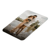 Einfaches elegantes modernes Foto Hochzeit rettet  Magnet (Linke Seite)